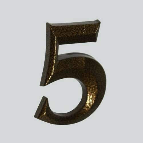 Antique bronze house number 5