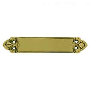 Brass nameplate with ornate design, 153mm x 29mm - Gomboss