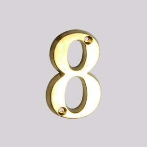 Réz Szám 8, 50x30mm, Fém Házszám - Gomboss