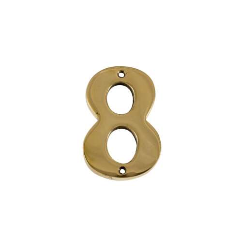 Brass house number 8