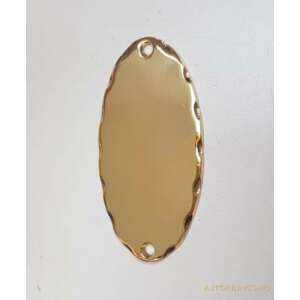Brass nameplate, oval, 90x45mm, for engraving, Gyöngyszem brand - Gomboss