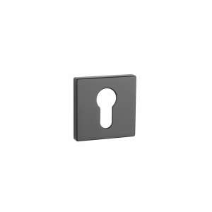 Aprile Square Escutcheon, Black, 7mm, PZ - Open shutter