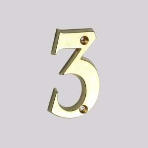 Brass house number 3 - House Number Plate