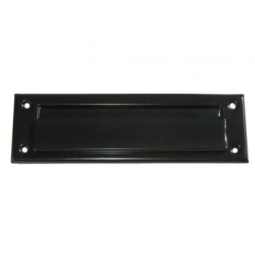 Black steel letter slot, 254 x 73 mm, for mail delivery