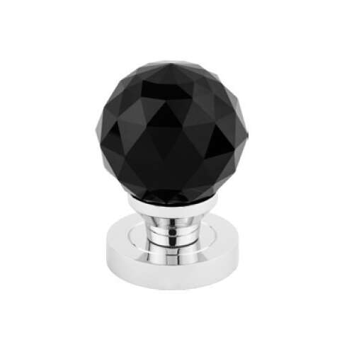 Black crystal door knob, DIAMOND BLACK, for cabinet or door
