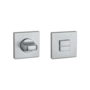 Aprile square rosette door handle set, satin chrome finish, 7mm thick, for WC doors - Construction & Renovation