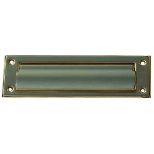 Brass letter slot, small size, 254x73 mm, polished, lacquered