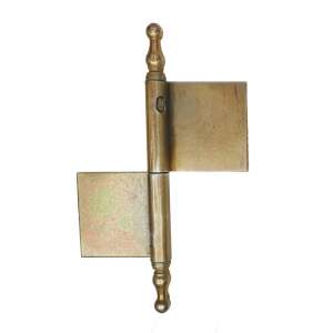 Goldfarbener historischer Türangel mit dekorativem Oberteil, 12,5 mm Durchmesser, rechts - Befestigungsmittel