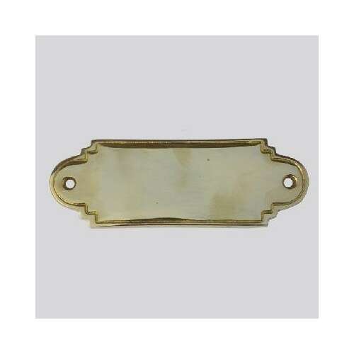 Brass nameplate, 130mm x 450mm, with two holes for mounting