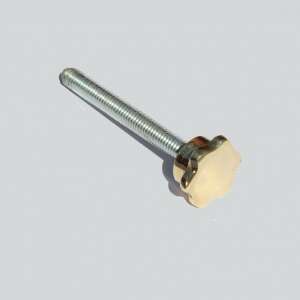 Teschauer brass window tightening screw, 60mm long, with a star-shaped head - Fastener