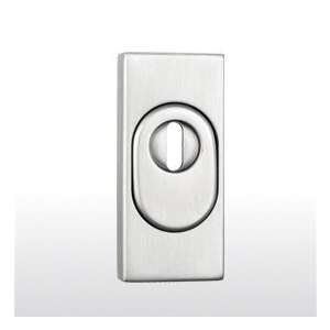 Stainless steel door handle escutcheon with keyhole cover - Perfekto