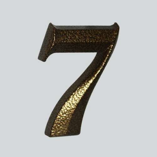 Antique bronze house number 7