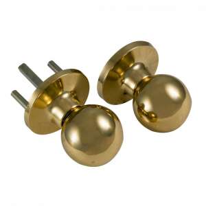 Amig Amerikai Gomb Sima Réz door knob, gold finish, set of 2 - Door