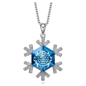 Snowflake- Swarovski kristályos nyaklánc - kék 94515388 