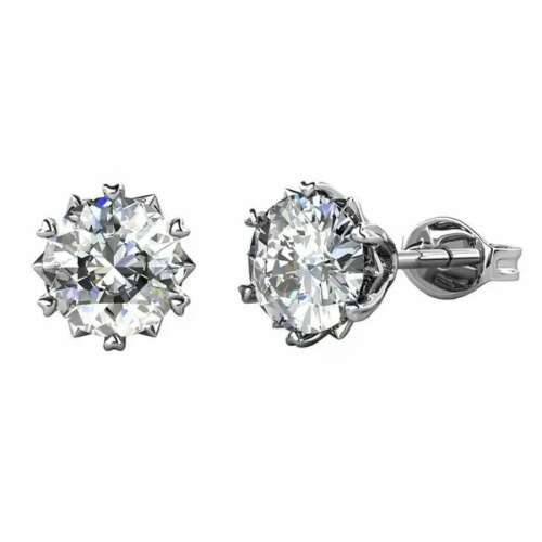 Swarovski Kristály Fülbevaló - Fehérarany - 8mm