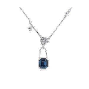 Padlock - kék -Swarovski kristályos-nyaklánc 94515872 