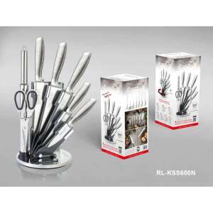 Royalty Line 6 darabos késkészlet élezővel, ollóval és állvánnyal, rozsdamentes acél - Konyhai eszköz