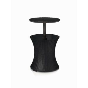 Keter Cool Bar Rattan Gartentisch in Graphitgrau auf weißem Hintergrund - Curver Gartentische