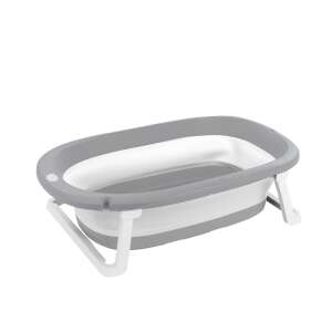 Grey foldable baby bath tub with stand - Baby Bathtub, Bath Stand