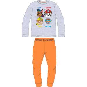 Pijamale băieți Nickelodeon Paw Patrol, tricou gri cu mânecă lungă cu personaje Paw Patrol, pantaloni portocalii, mărime 2-3 ani (98 cm) - Nickelodeon Pijamale pentru copii, cămăși de noapte