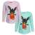Bing Bunny 2er Pack Langarm-T-Shirt-Set für Mädchen, Pink und Mintgrün mit weißen Punkten
