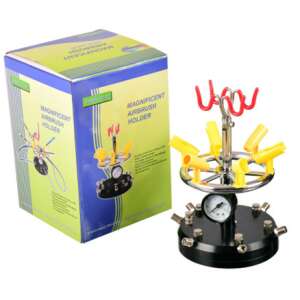 Airbrush-Ständer mit 8 Airbrush-Haltern, Manometer und 6 Luftanschlüssen, Modell BD-18 - Technic