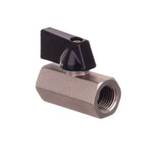 1/4 inch nickel-plated ball valve with 1/4 inch female thread for pneumatic, hydraulic, and mechanical applications - Pneumatic Tool Accessory