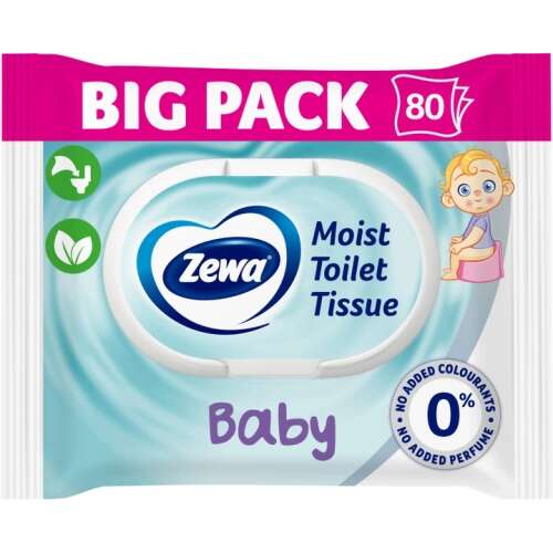 Zewa Moist Baby Bigpack hârtie igienică umedă 80 buc.