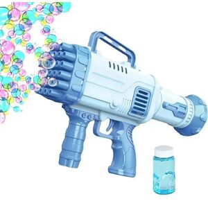 Bubble gun blowing bubbles with solution bottle - Bubble Blower