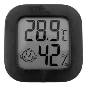 Beltéri digitális hőmérő, páratartalom és hőmérő, műanyag, fekete 94519590 