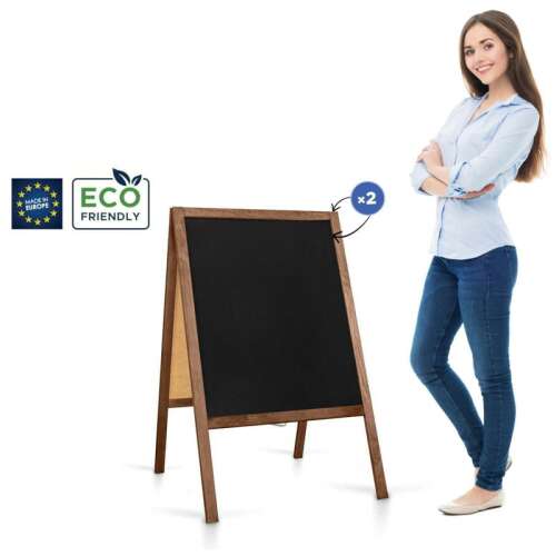 Krétatábla, A-keretes krétatábla, krétatábla állvány, kétoldalas krétatábla, éttermi krétatábla, menü tábla, járda tábla, kültéri krétatábla, környezetbarát krétatábla, krétatábla állvánnyal