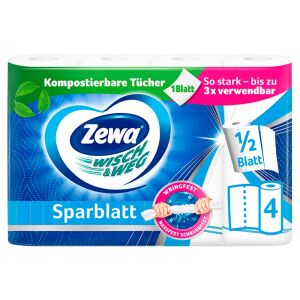 Zewa Wisch & Weg Sparblatt 2-слойни Домакински хартиени кърпи 4 ролки
