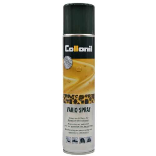 Collonil Vario impregnáló spray, 200 ml, védi a bőrt, fémezett befejező anyagokat, szintetikus anyagokat, szőrméket, rugalmas anyagokat, filcet és szövetet - Cipőápolás