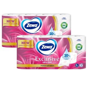 Zewa Exclusive Ultra Soft 4-пластова тоалетна хартия 2х8 ролки 138818057 - Тоалетна хартия