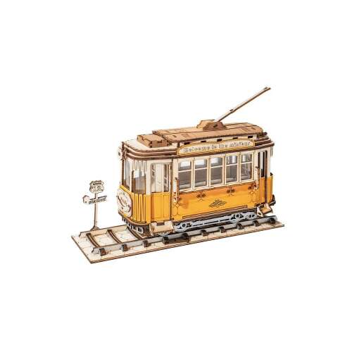 RoLife 3D wooden puzzle tramcar model, 145 pieces, assembled