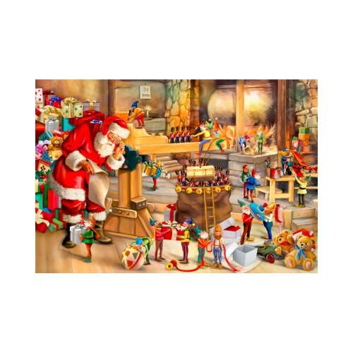 Santa Claus workshop wooden jigsaw puzzle, 505 pieces, Wooden City