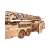 Model 3D Woodtrick - camion de pompieri, asamblat, 636 piese, din lemn, detaliat, vedere laterală, compartiment deschis