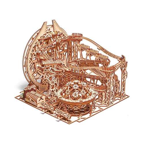Galaxy Marble Run 3D wooden puzzle, 678 pieces, space themed, with electric motor