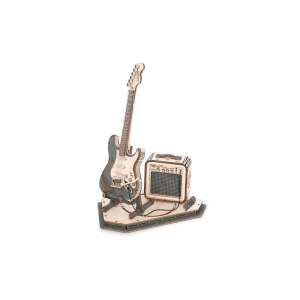 ROKR 3D puzzle electric guitar model, assembled, with stand and amplifier - Puzzle