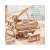 ROKR Magic Piano 3D Wooden Puzzle, assembled, with open lid, showing the inner workings and the piano keys, with a small detail of the piano keys
