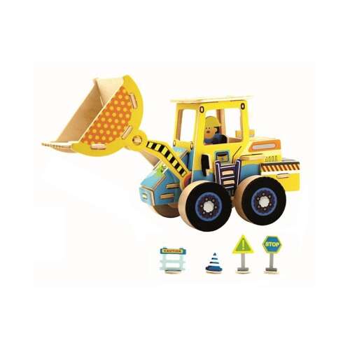 Puzzle 3D Stivuitor, Robotime, Lemn, 44 piese, VE202