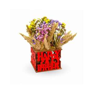 EWA Happy Birthday Vază Decorativă 3D Puzzle asamblată cu flori - Puzzle 3D