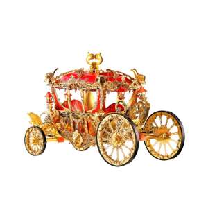 Piececool 3D Metallpuzzle, Die Prinzessin Kutsche, zusammengebautes Modell, rot und gold, 216 Teile - Piececool