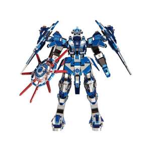 Puzzle 3D din metal Piececool, Războinicul magnetic albastru, 476 de piese, model asamblat - Puzzle 3D