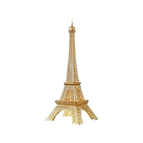 Puzzle 3D din metal Piececool, Turnul Eiffel, 96 de piese, auriu