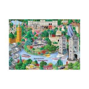 Puzzle din lemn cu repere din Londra, 750 piese, Wooden City - Puzzle 3D & Puzzle cu burete