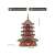 Piececool Leifeng Pagoda 3D Metall-Puzzle, 796 Teile, montiertes Modell mit Abmessungen