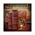 Cutebee Flame Common Room DIY Könyvespolc 3D Puzzle, 259 darab, összeszerelve, a belső rész látható, egy könyvespolcon más könyvekkel