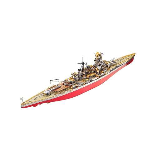 Puzzle 3D din metal Piececool Kongou Battleship, 350 de piese, model asamblat