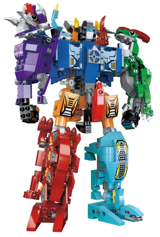 QMAN Dinoszaurusz Robot Építőjáték - 6 az 1-ben - 553 db